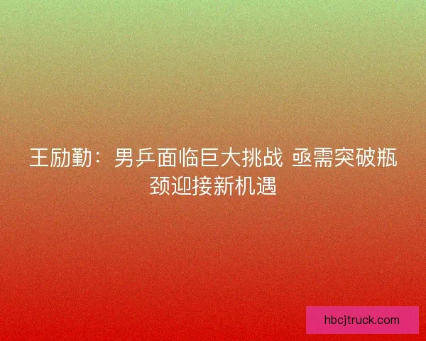 王励勤：男乒面临巨大挑战 亟需突破瓶颈迎接新机遇